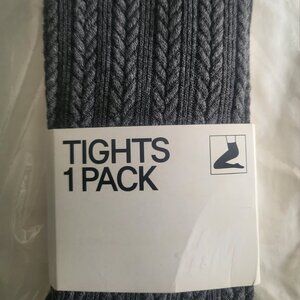 NEW H&M Textured KNIT Dark Gray Tights with an elastic waistband Size: S